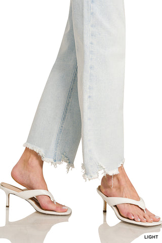 The Roxy Raw Hem Straight Jeans