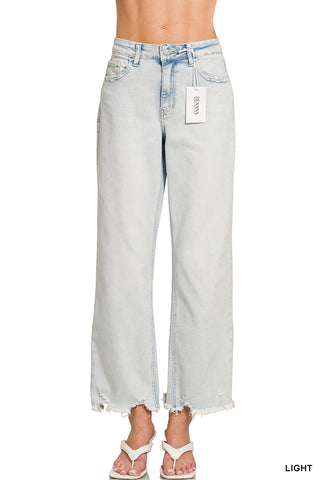 The Roxy Raw Hem Straight Jeans