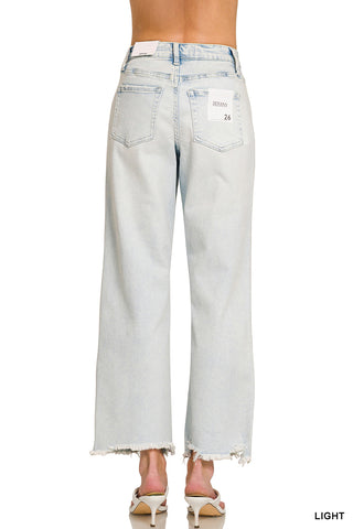 The Roxy Raw Hem Straight Jeans
