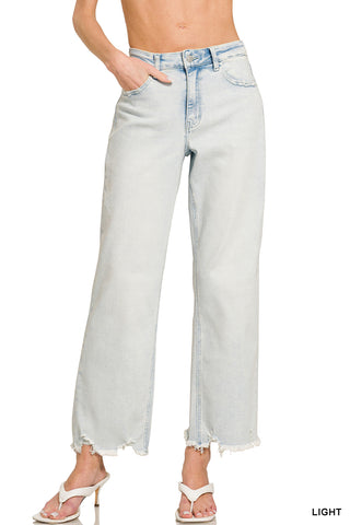 The Roxy Raw Hem Straight Jeans