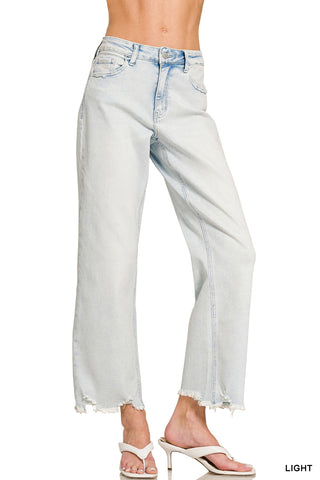 The Roxy Raw Hem Straight Jeans