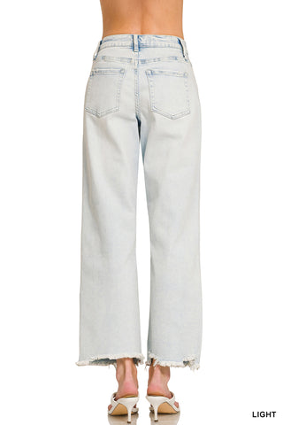 The Roxy Raw Hem Straight Jeans