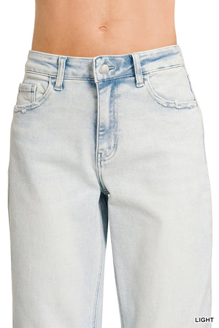 The Roxy Raw Hem Straight Jeans