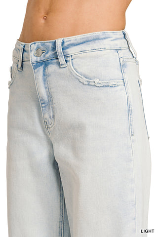The Roxy Raw Hem Straight Jeans