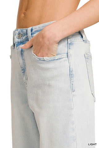 The Roxy Raw Hem Straight Jeans