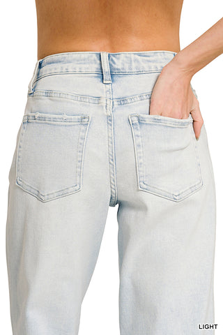 The Roxy Raw Hem Straight Jeans