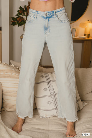 The Roxy Raw Hem Straight Jeans