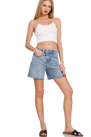 Presley Denim Shorts-Shorts-Zenana-Summit Lane Boutique, Women's Apparel and Gifts located in Grand Rapids, MI