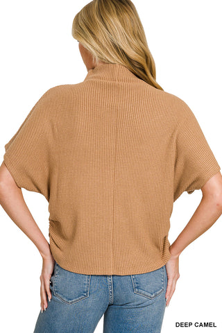 Audrey Mock Neck Shirred Sweater-Sweater-Zenana-Summit Lane Boutique, Women's Apparel and Gifts located in Grand Rapids, MI