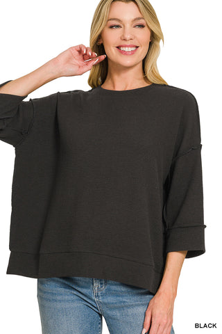 Kate Double Knit Top-Short Sleeves-Zenana-Summit Lane Boutique, Women's Apparel and Gifts located in Grand Rapids, MI