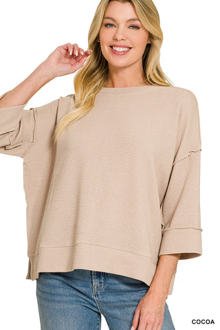 Kate Double Knit Top-Short Sleeves-Zenana-Summit Lane Boutique, Women's Apparel and Gifts located in Grand Rapids, MI