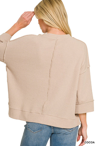 Kate Double Knit Top-Short Sleeves-Zenana-Summit Lane Boutique, Women's Apparel and Gifts located in Grand Rapids, MI