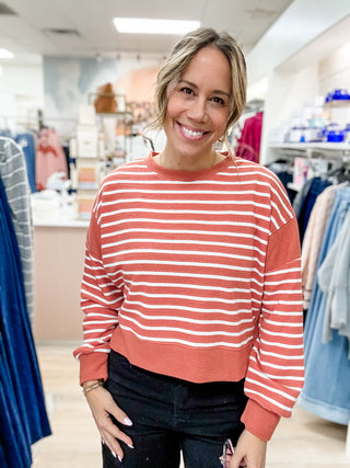Logan Stripe Top-Long Sleeves-Tres Bien, Inc-Summit Lane Boutique, Women's Apparel and Gifts located in Grand Rapids, MI