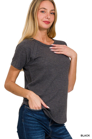 Scout Textured Tee-Short Sleeves-Zenana-Summit Lane Boutique, Women's Apparel and Gifts located in Grand Rapids, MI