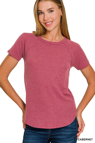 Scout Textured Tee-Short Sleeves-Zenana-Summit Lane Boutique, Women's Apparel and Gifts located in Grand Rapids, MI