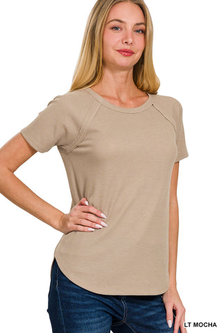 Scout Textured Tee-Short Sleeves-Zenana-Summit Lane Boutique, Women's Apparel and Gifts located in Grand Rapids, MI
