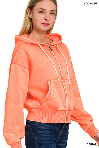 Allie Fleece Zip Up-Sweatshirt-Zenana-Summit Lane Boutique, Women's Apparel and Gifts located in Grand Rapids, MI