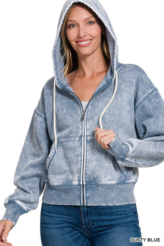 Allie Fleece Zip Up-Sweatshirt-Zenana-Summit Lane Boutique, Women's Apparel and Gifts located in Grand Rapids, MI