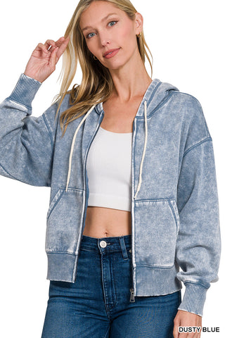 Allie Fleece Zip Up-Sweatshirt-Zenana-Summit Lane Boutique, Women's Apparel and Gifts located in Grand Rapids, MI