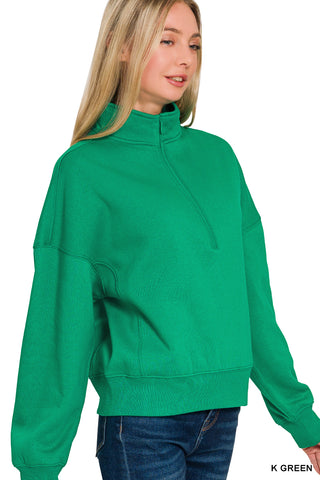 Callie Quarter Zip-Sweatshirt-Zenana-Summit Lane Boutique, Women's Apparel and Gifts located in Grand Rapids, MI