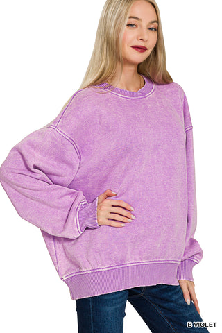 Lettie Oversized Pullover-Sweatshirt-Zenana-Summit Lane Boutique, Women's Apparel and Gifts located in Grand Rapids, MI