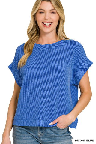 Gracie Top-Short Sleeves-Zenana-Summit Lane Boutique, Women's Apparel and Gifts located in Grand Rapids, MI
