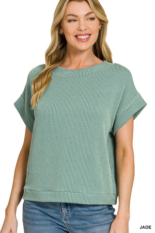 Gracie Top-Short Sleeves-Zenana-Summit Lane Boutique, Women's Apparel and Gifts located in Grand Rapids, MI