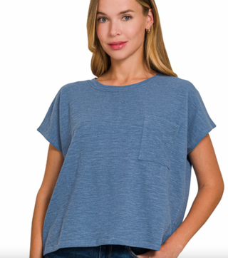 Skipper Slub Top-Short Sleeves-Zenana-Summit Lane Boutique, Women's Apparel and Gifts located in Grand Rapids, MI