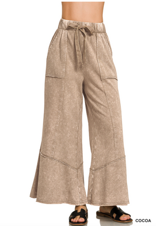 Sloane Mineral Flare Pants-Lounge Pants-Zenana-Summit Lane Boutique, Women's Apparel and Gifts located in Grand Rapids, MI