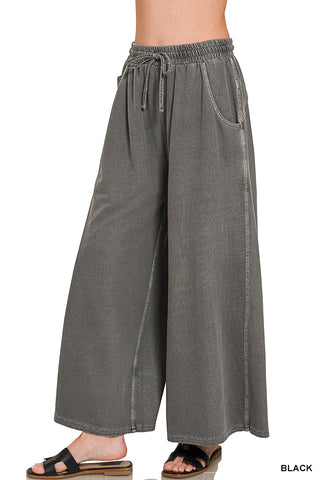 Juniper Washed Wide Leg Pant-Lounge Pants-Zenana-Summit Lane Boutique, Women's Apparel and Gifts located in Grand Rapids, MI