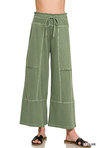 The Weekender Cropped Wide Leg-Lounge Pants-Zenana-Summit Lane Boutique, Women's Apparel and Gifts located in Grand Rapids, MI