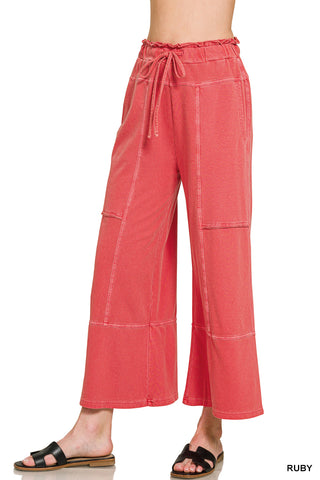 The Weekender Cropped Wide Leg-Lounge Pants-Zenana-Summit Lane Boutique, Women's Apparel and Gifts located in Grand Rapids, MI