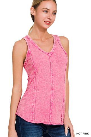 Emery Crinkle Wash Tank-Tank Top-Zenana-Summit Lane Boutique, Women's Apparel and Gifts located in Grand Rapids, MI