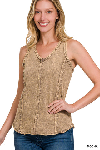 Emery Crinkle Wash Tank-Tank Top-Zenana-Summit Lane Boutique, Women's Apparel and Gifts located in Grand Rapids, MI