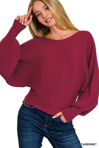 Cameron Boatneck Sweater-Sweaters-Zenana-Summit Lane Boutique, Women's Apparel and Gifts located in Grand Rapids, MI