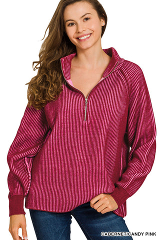 Chloe Half Zip-Sweaters-Zenana-Summit Lane Boutique, Women's Apparel and Gifts located in Grand Rapids, MI