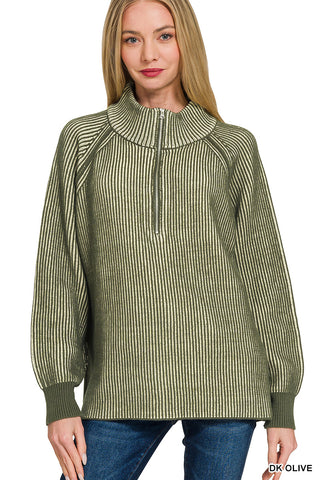 Chloe Half Zip-Sweaters-Zenana-Summit Lane Boutique, Women's Apparel and Gifts located in Grand Rapids, MI