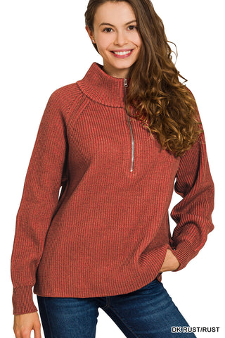 Chloe Half Zip-Sweaters-Zenana-Summit Lane Boutique, Women's Apparel and Gifts located in Grand Rapids, MI
