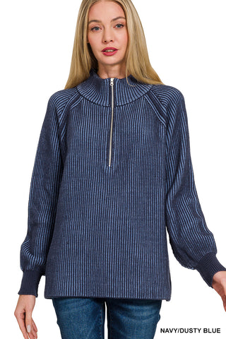 Chloe Half Zip-Sweaters-Zenana-Summit Lane Boutique, Women's Apparel and Gifts located in Grand Rapids, MI