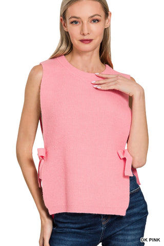 Vivian Side Tie Vest-Vest-Zenana-Summit Lane Boutique, Women's Apparel and Gifts located in Grand Rapids, MI