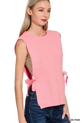 Vivian Side Tie Vest-Vest-Zenana-Summit Lane Boutique, Women's Apparel and Gifts located in Grand Rapids, MI