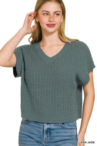 River Textured Sweater Top-Sleeveless-Zenana-Summit Lane Boutique, Women's Apparel and Gifts located in Grand Rapids, MI