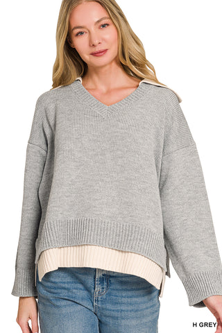 The Layered Look Collared Sweater