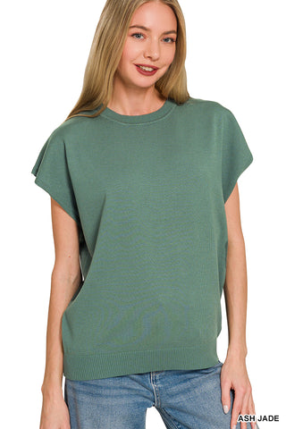 Janie Short Sleeve Sweater-Short Sleeves-Zenana-Summit Lane Boutique, Women's Apparel and Gifts located in Grand Rapids, MI