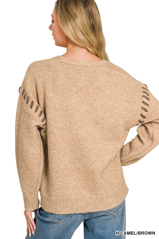 The Isla Stitch Detail Cardigan-Sweaters-Zenana-Summit Lane Boutique, Women's Apparel and Gifts located in Grand Rapids, MI