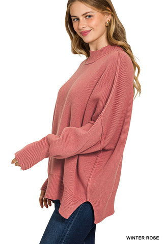 Julie Oversized Sweater-Sweaters-Zenana-Summit Lane Boutique, Women's Apparel and Gifts located in Grand Rapids, MI
