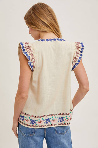 River Embroidered Top-Sleeveless-Bluivy-Summit Lane Boutique, Women's Apparel and Gifts located in Grand Rapids, MI