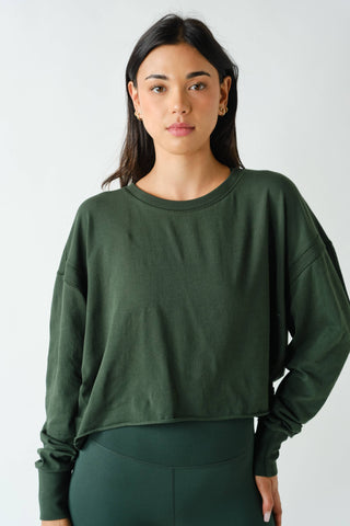 Crescent Pima Cotton Open Back Long Sleeve Tee-Long Sleeve Shirt-Mono B-Summit Lane Boutique, Women's Apparel and Gifts located in Grand Rapids, MI