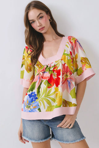 Palm Paradise Blouse-Blouse-TCEC-Summit Lane Boutique, Women's Apparel and Gifts located in Grand Rapids, MI