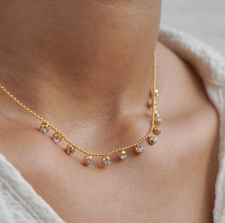 The Sweetest Thing. Bead Chain and Dangle Crystal Necklace-Necklaces-HoopLa Style-Summit Lane Boutique, Women's Apparel and Gifts located in Grand Rapids, MI
